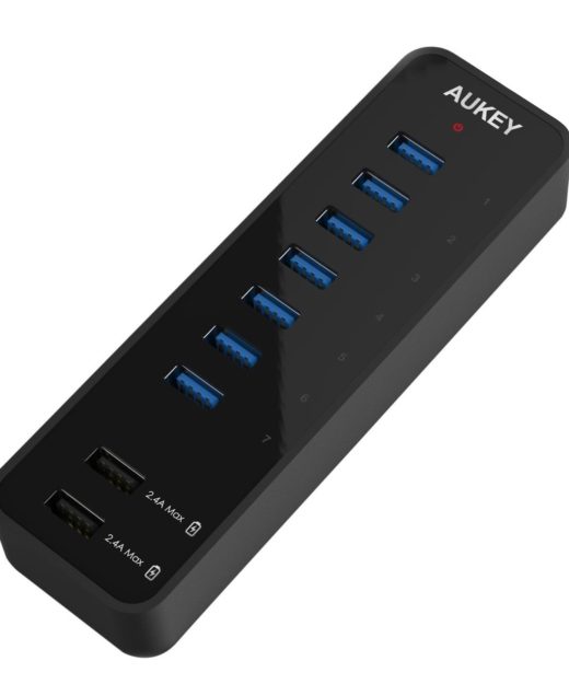 Aukey 7-Port USB 3.0 Hub Test Quick Charge Schnellladefunktion