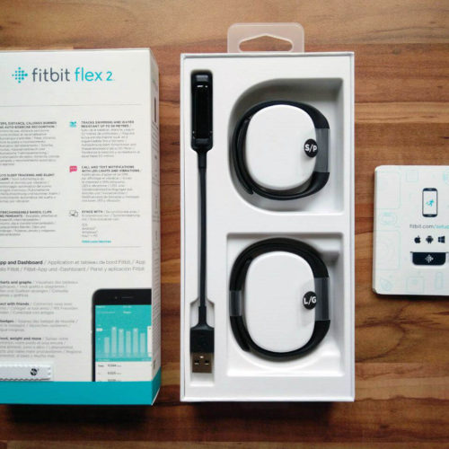 Lieferumfang des Fitbit Flex 2 Fitness Trackers