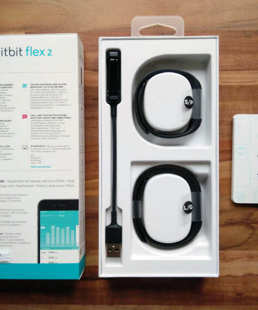 Lieferumfang des Fitbit Flex 2 Fitness Trackers