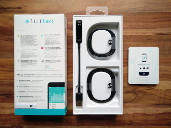 Lieferumfang des Fitbit Flex 2 Fitness Trackers