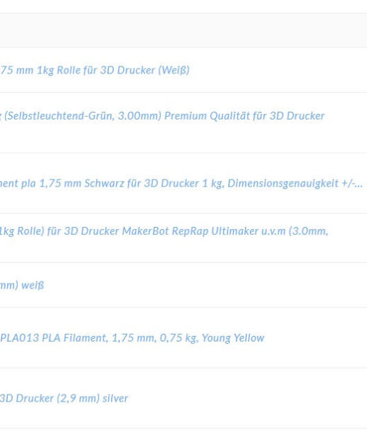 Listenansicht im AAWP WordPress Plugin