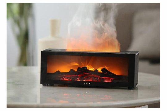 Carlo Milano Kamin Diffuser mit 7-Farbiger Beleuchtung und Flammen-Effekt Luftbefeuchter LED