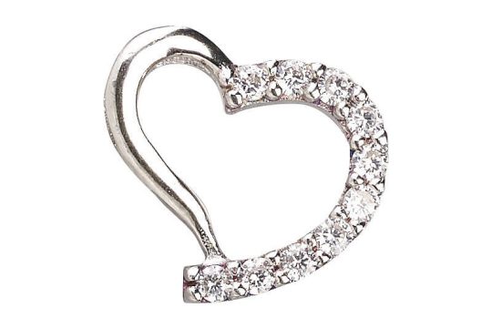 Glitzernder Silber Herz Anhänger