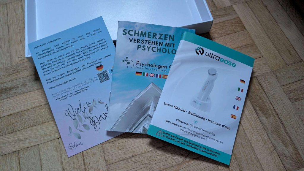 Weitere Beilagen und nützliche Informationen zur Ultraschallt Selbsttherapie.