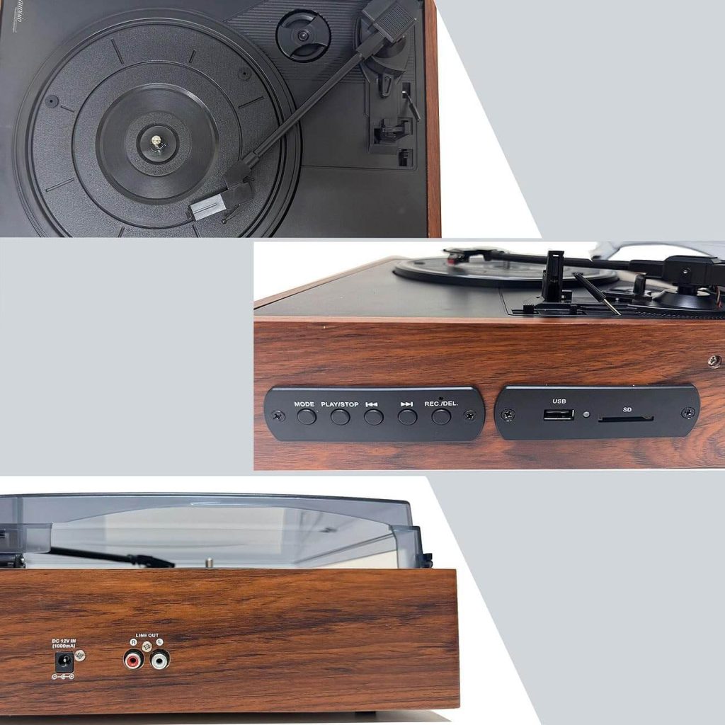 Der Bluetooth Plattenspieler hat einige Features auf Lager.