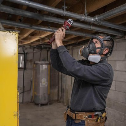 AGT Silikon Atemschutzmaske Vollgesichtsmaske mit 2 Gasfiltern