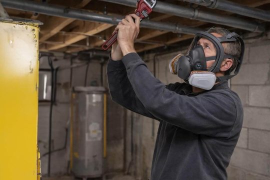 AGT Silikon Atemschutzmaske Vollgesichtsmaske mit 2 Gasfiltern