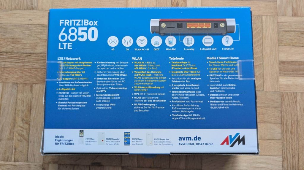 Der Sim Karten Router kommt mit vielen nützlichen Infos.