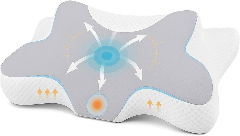 Das ergonomische Schlafkissen von newgen medicals verteilt die Last und hilft so dabei, besser zu schlafen.