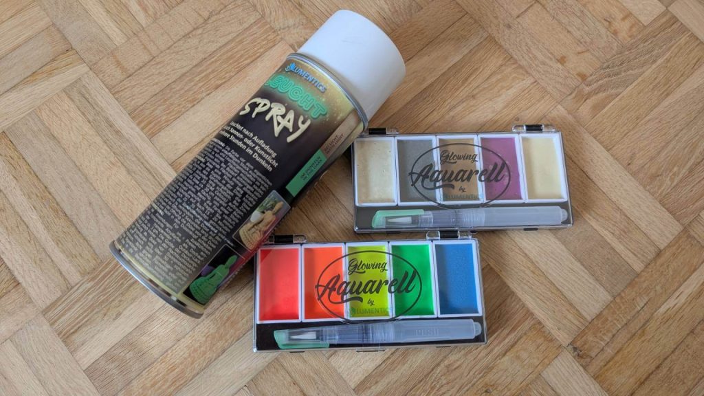 Ein rundes Paket an im Dunkeln leuchtenden Farben, das uns von lumentics für diesen Bericht freundlicherweise kostenlos zur Verfügung gestellt wurde.