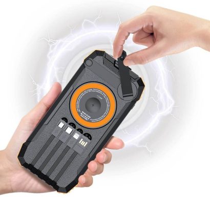 revolt Kurbel Solar Powerbank Qi 20000mah